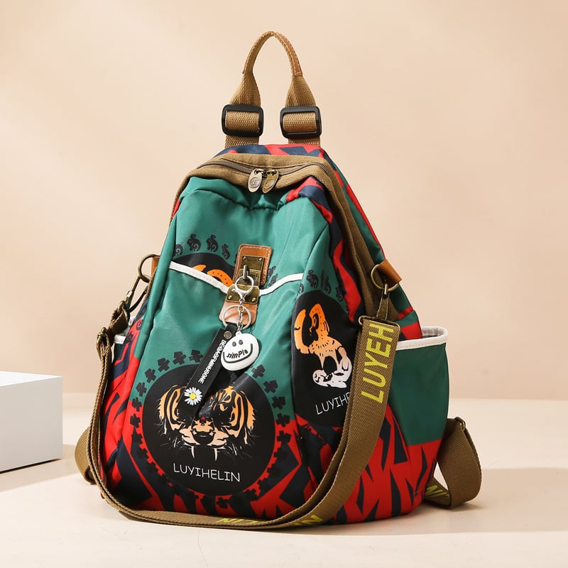 Unisex nejlon hátizsák állatmintával, 20–35 L, vízálló és kopásálló, ergonómikus hátsó panel, laptop-kompatibilis