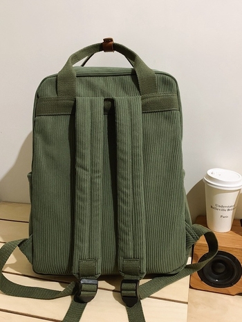 Corduroy γυναικείο σακίδιο πλάτης – αναπνεύσιμη κατασκευή, επένδυση πολυεστέρα, καμπύλοι ιμάντες ώμου, μεγάλος χώρος