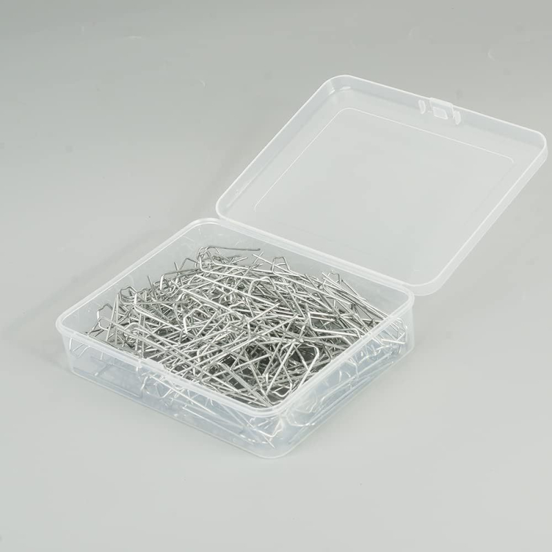 Галванизирани флорални пирони за аранжиране на цветя: M-образни и U-образни игли, метал, кутия, рязане по матрица; съдържа 600 M-типа пирони в кутия, 100 пирони в пакет, 300 допълнителни M-типа пирони