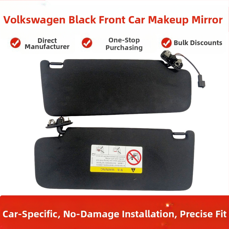 PVC слънцезащитен визьор за VW Lingdu CC с огледало за грим, вграден монтаж, оригинален стил