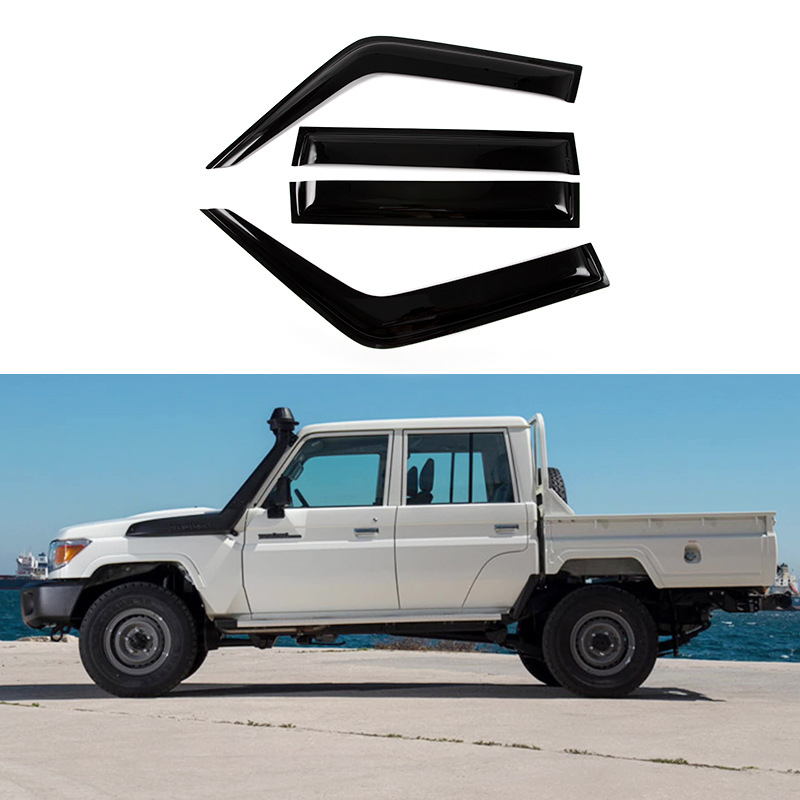 Automobilio lango lietaus akių deflektorius Toyota Land Cruiser FJ/LC, 1990–2010, akrilas, 4 dalių rinkinys, suderinamas su FJ60/70/76/78/79/80/100 ir LC200