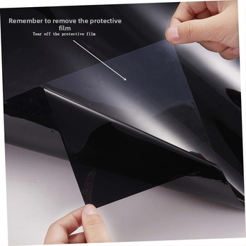 Automašīnas loga saules aizsardzības plēve, PET membrāna, 1 mil biezums, izolācija 70–90%, UV aizsardzība 95%, noņemams līmes slānis