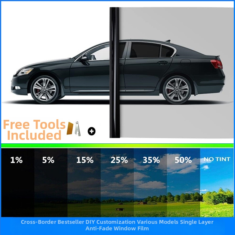 Автомобилен слънцезащитен филм за прозорци, PET мембрана, 1 mil, изолация 70–90%, UV защита 95%