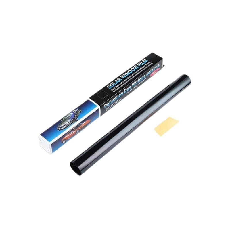 Automašīnas loga saules aizsardzības plēve, PET membrāna, 1 mil biezums, izolācija 70–90%, UV aizsardzība 95%, noņemams līmes slānis