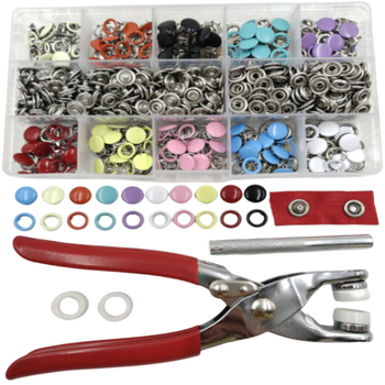 Nerūdijančio plieno penkių dantų spaustukas komplektas vaikų drabužiams, paslėptas metalinis užsegimas