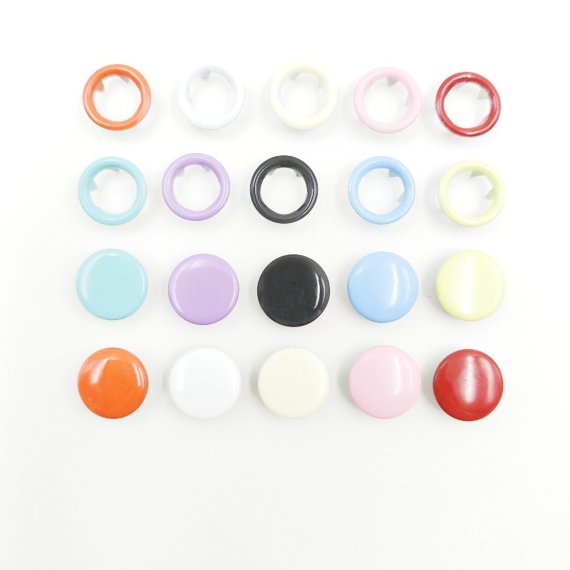 Nerūdijančio plieno penkių dantų spaustukas komplektas vaikų drabužiams, paslėptas metalinis užsegimas