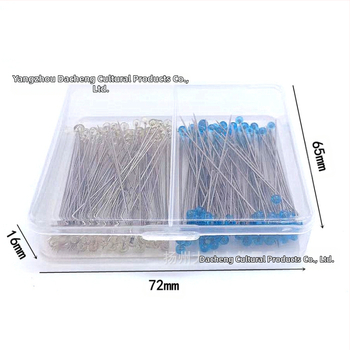 PinGuru igla za šivanje s staklenim perlama – pozicionirajuća, ultra tanka, velika glava, može se peglati; prilagodba dostupna; 400 kutija po kartonu; bruto težina 31 g