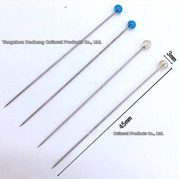PinGuru igla za šivanje s staklenim perlama – pozicionirajuća, ultra tanka, velika glava, može se peglati; prilagodba dostupna; 400 kutija po kartonu; bruto težina 31 g