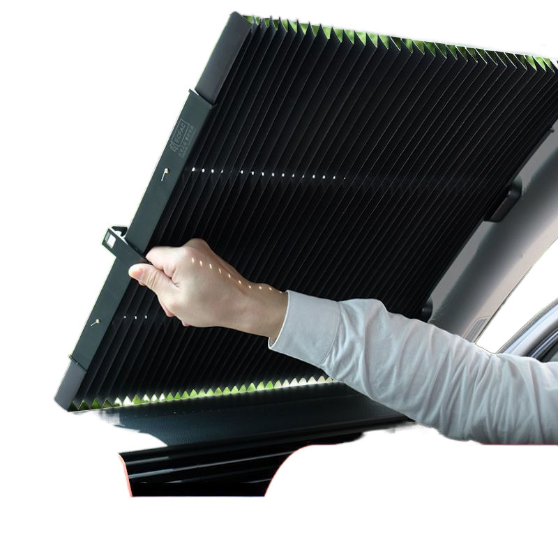 Automobilio priekinio stiklo saulės skydelis, teleskopinis, automatinis, aliuminio folija, tvirtinimas siurbtukais, universalus