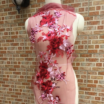 Дантелени цветни апликации – полиестерна прежда, Carmena – за сватбени рокли, детски дрехи, DIY проекти