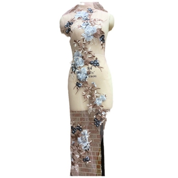 Дантелени цветни апликации – полиестерна прежда, Carmena – за сватбени рокли, детски дрехи, DIY проекти