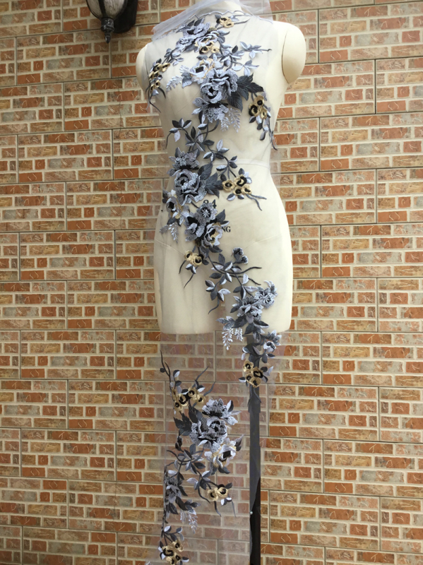 Дантелени цветни апликации – полиестерна прежда, Carmena – за сватбени рокли, детски дрехи, DIY проекти