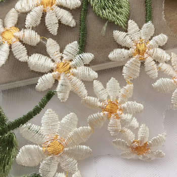 Margaretės nėrinių gėlės aplikacija - poliesteris, tinkama vestuvinėms suknelėms, vaikų drabužiams, šokių ir pasirodymų aprangai, DIY dekoravimui - Ženklas Jin Han Xuan