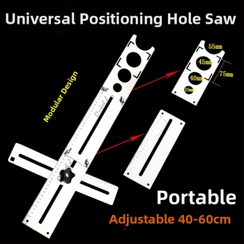 Τοποθετητής οπών πλακιδίων, ανοξείδωτο ατσάλι, ακρίβεια 1 mm, γωνιακός χάρακας, βάρος 600 g