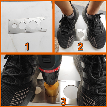 Τοποθετητής οπών πλακιδίων, ανοξείδωτο ατσάλι, ακρίβεια 1 mm, γωνιακός χάρακας, βάρος 600 g