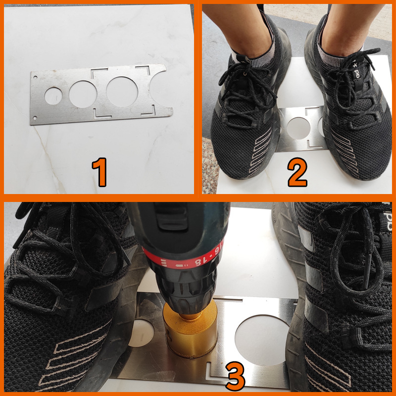 Τοποθετητής οπών πλακιδίων, ανοξείδωτο ατσάλι, ακρίβεια 1 mm, γωνιακός χάρακας, βάρος 600 g