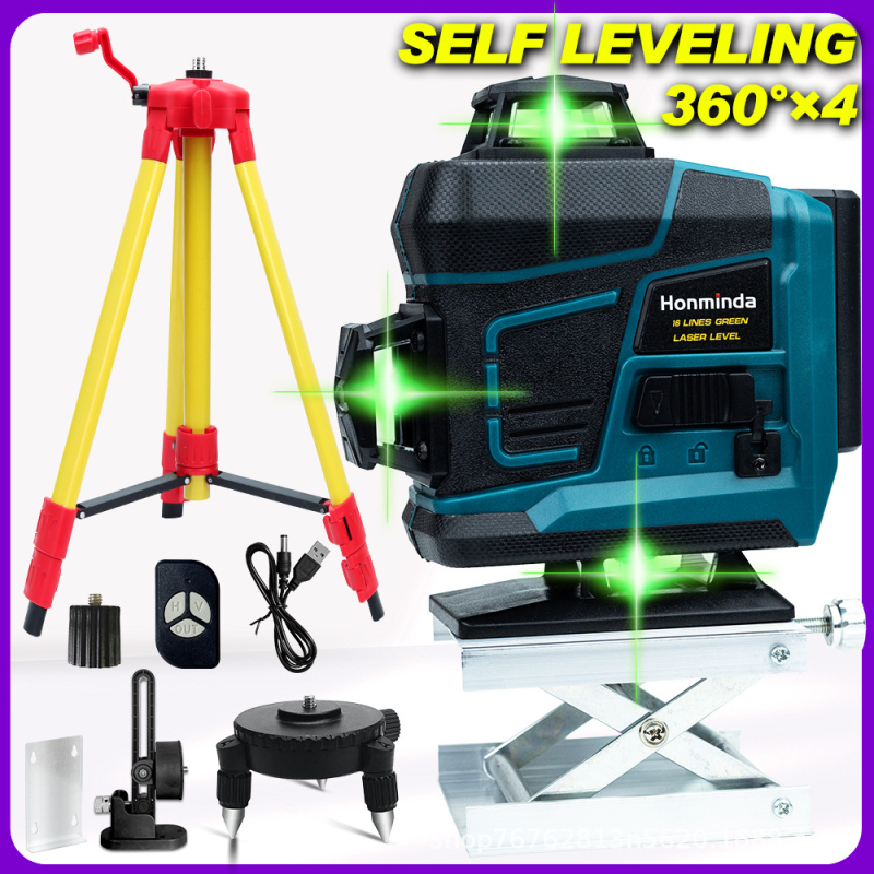 Лазерен нивелир за линии с 16 ултра-фини лъчи, автоматично нивелиране, висока прецизност на проекцията