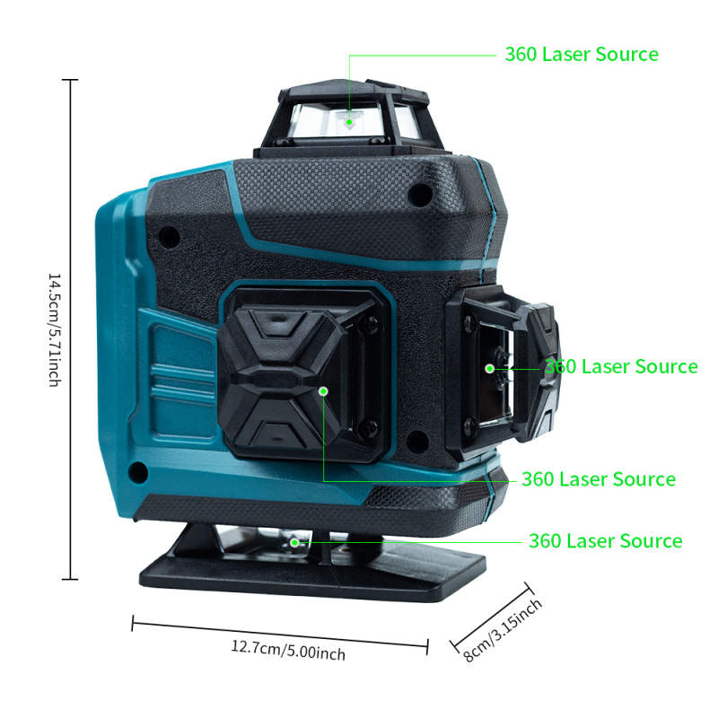 Лазерен нивелир за линии с 16 ултра-фини лъчи, автоматично нивелиране, висока прецизност на проекцията
