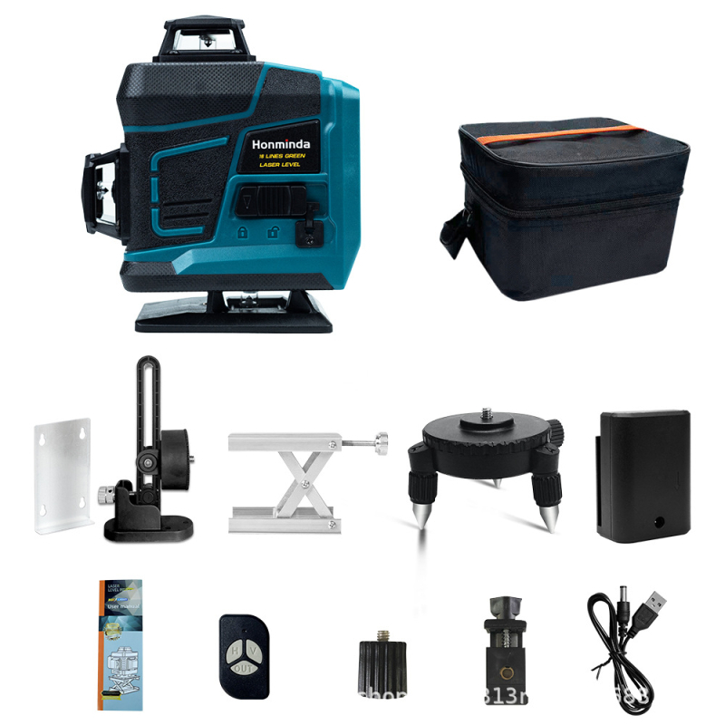 Лазерен нивелир за линии с 16 ултра-фини лъчи, автоматично нивелиране, висока прецизност на проекцията