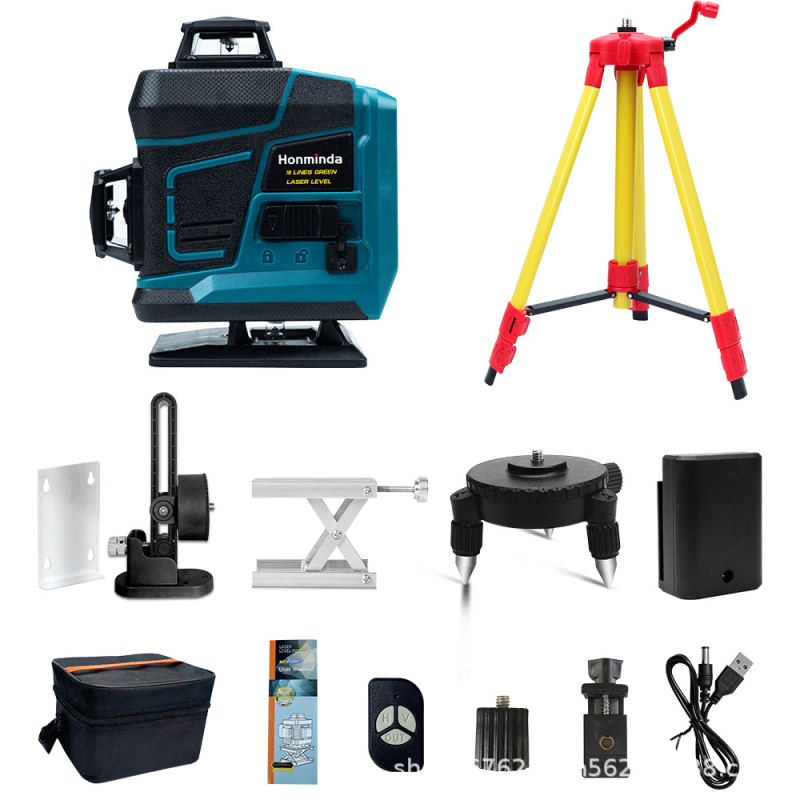 Лазерен нивелир за линии с 16 ултра-фини лъчи, автоматично нивелиране, висока прецизност на проекцията