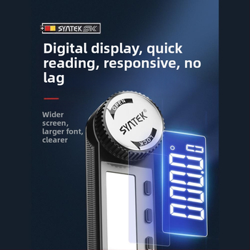 Ηλεκτρονικός ψηφιακός χάρακας γωνίας με οθόνη — υψηλής ακρίβειας, 360° πολυλειτουργικός χάρακας από ανοξείδωτο ατσάλι