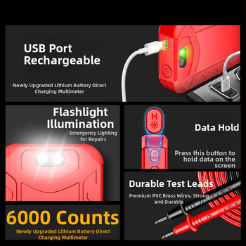 Ψηφιακό πολύμετρο - ευφυής προστασία από εγκαύματα, υψηλή ακρίβεια, πολυλειτουργικό, άμεση φόρτιση μπαταρίας λιθίου, πλήρως αυτόματο