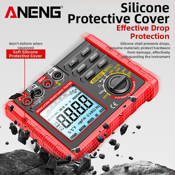 ANENG ευφυής μετρητής αντίστασης μόνωσης, 500V/1000V υψηλής τάσης, ψηφιακό megohmmeter