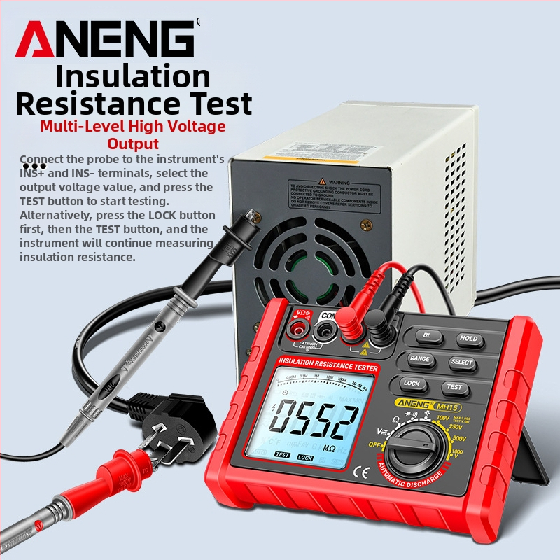 ANENG интелигентен тестер за изолационно съпротивление, 500V/1000V високоволтов дигитален мегомметър