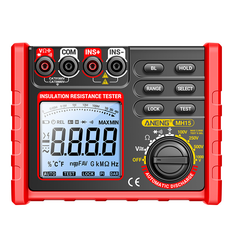 ANENG ευφυής μετρητής αντίστασης μόνωσης, 500V/1000V υψηλής τάσης, ψηφιακό megohmmeter