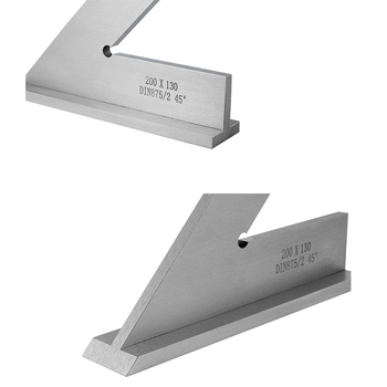 EJ-02 ορθογώνιος χάρακας από ανοξείδωτο ατσάλι, εμβέλεια μέτρησης 120×80, κλίμακα 45 μοιρών