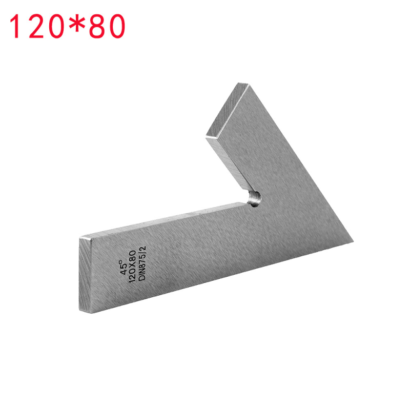 EJ-02 ορθογώνιος χάρακας από ανοξείδωτο ατσάλι, εμβέλεια μέτρησης 120×80, κλίμακα 45 μοιρών