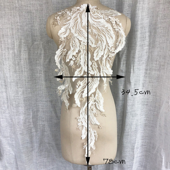 Siuvinėtos nėrinių gėlių pleistrai vestuvinei suknelei - poliesteris, prekinis ženklas JHX, drabužiams