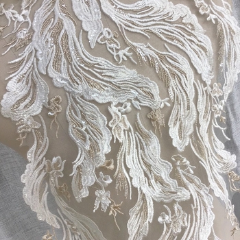 Siuvinėtos nėrinių gėlių pleistrai vestuvinei suknelei - poliesteris, prekinis ženklas JHX, drabužiams