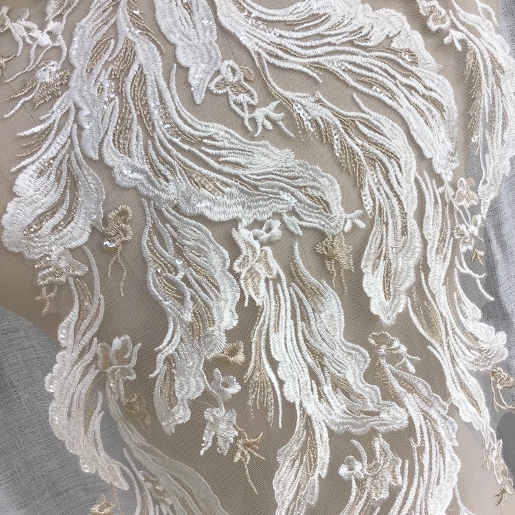 Siuvinėtos nėrinių gėlių pleistrai vestuvinei suknelei - poliesteris, prekinis ženklas JHX, drabužiams