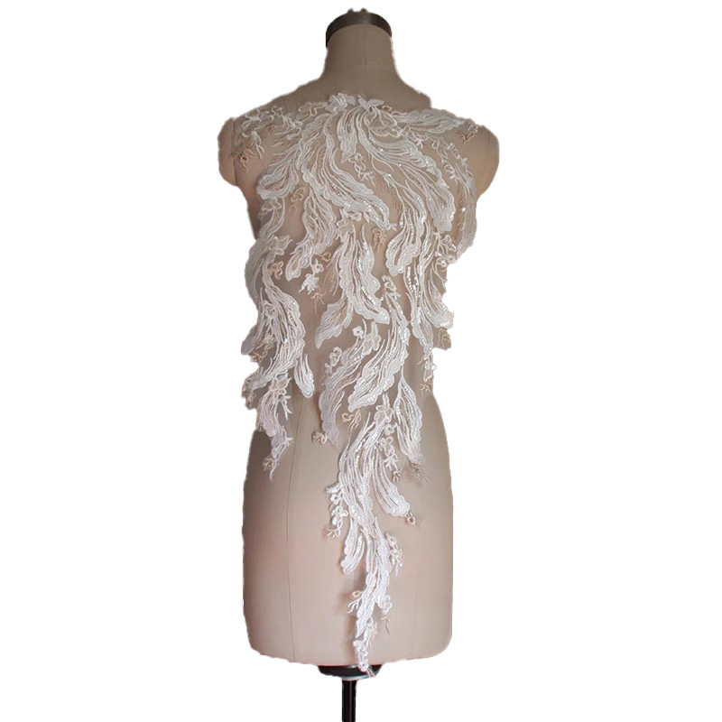 Siuvinėtos nėrinių gėlių pleistrai vestuvinei suknelei - poliesteris, prekinis ženklas JHX, drabužiams