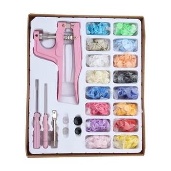 Dervos pagrindu pagamintas keturių spaustukų sagtelių komplektas džinsams (T5), be prekės ženklo pakuotėje