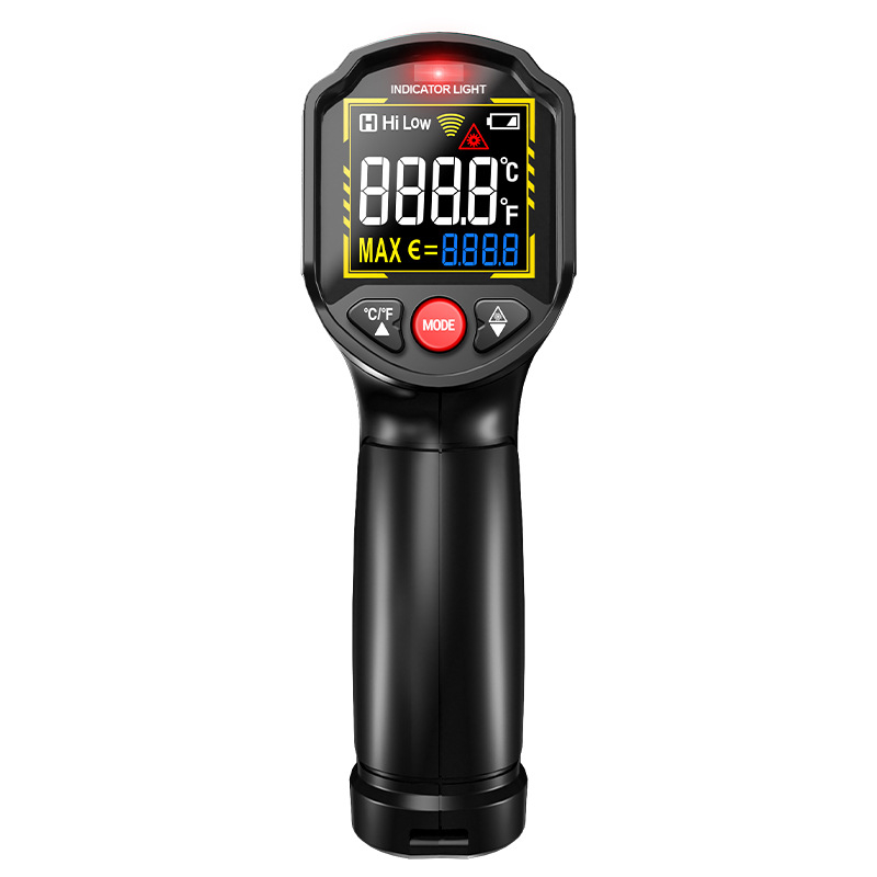 Υπέρυθρο θερμόμετρο για βιομηχανικά αντικείμενα, υψηλή ακρίβεια, απόκριση 0,5 s, λειτουργεί με 2 μπαταρίες AAA