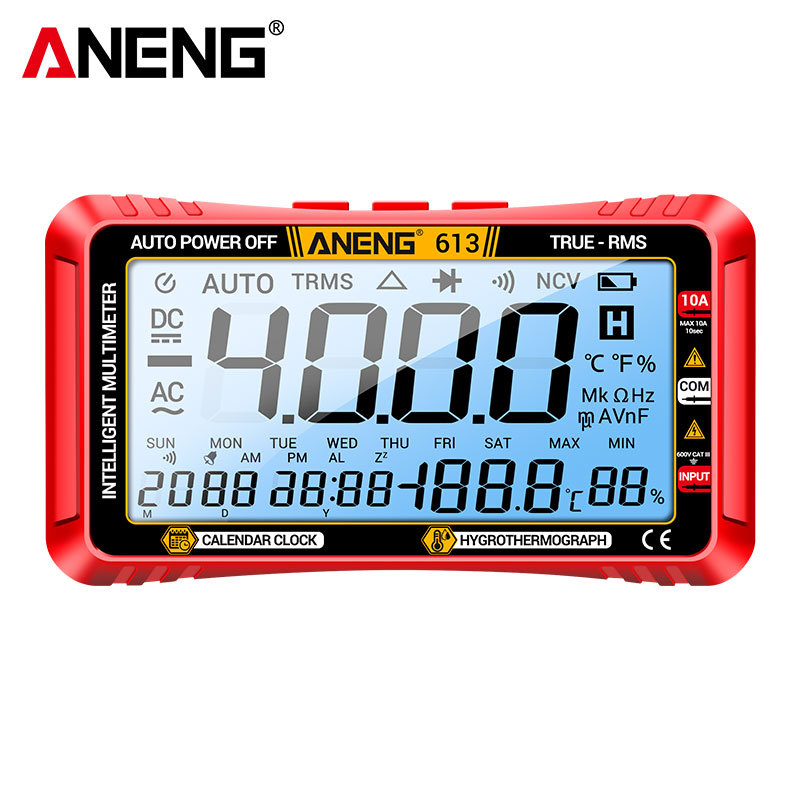 ANENG skaitmeninis multimetras 3-in-1 su temperatūros ir drėgmės jutikliu, įtampos ir srovės matavimas, CE sertifikatas