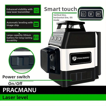 Ротационен лазерен нивелир с автоматично нивелиране и висока прецизност (520 nm лазер, обхват 25 м, проекция 360°)