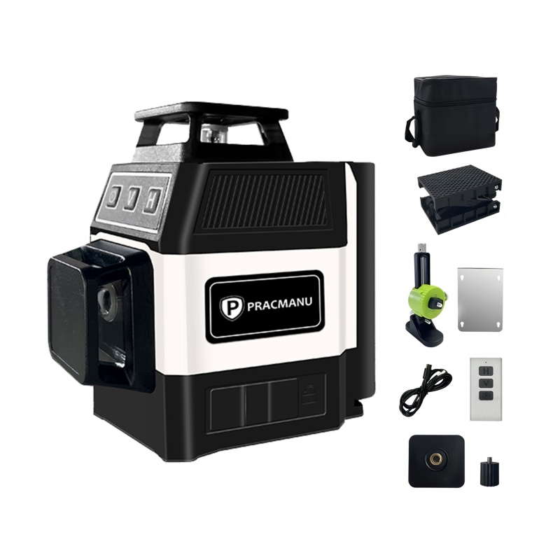 Ротационен лазерен нивелир с автоматично нивелиране и висока прецизност (520 nm лазер, обхват 25 м, проекция 360°)