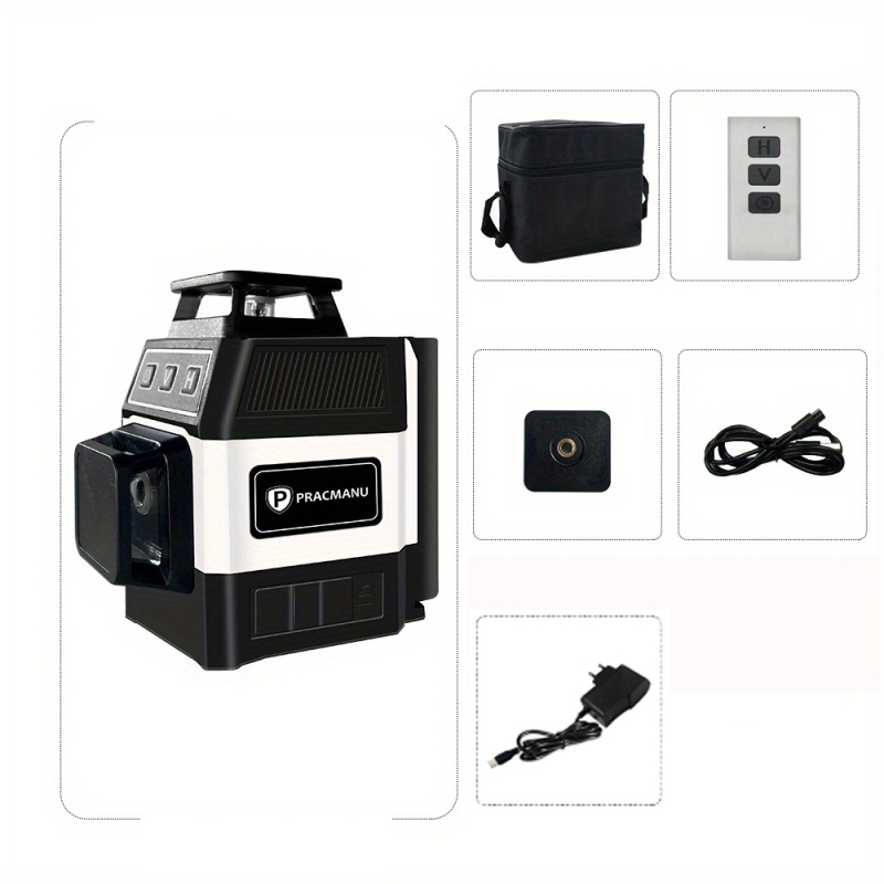 Ротационен лазерен нивелир с автоматично нивелиране и висока прецизност (520 nm лазер, обхват 25 м, проекция 360°)