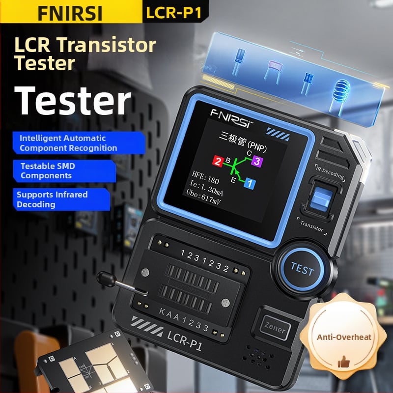 Smart LCR измервател, транзистор тестер, MOSFET детекция, многофункционално тестване на кондензатори и резистори, модел Lcr-p1, марка Fnirsi