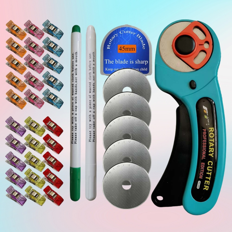 Minilu Ft145 Ролерен кръгъл нож за рязане на кожа и плат – комплект за пачворк рязане с клипове, произход Zhejiang, Китай