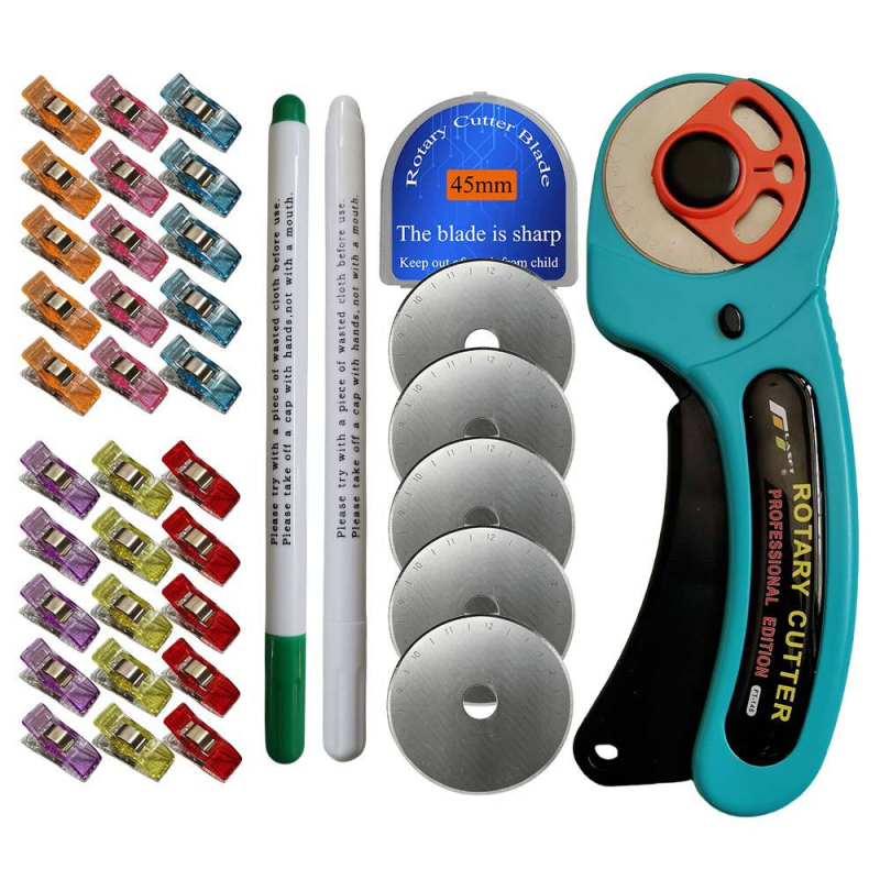 Minilu Ft145 Ролерен кръгъл нож за рязане на кожа и плат – комплект за пачворк рязане с клипове, произход Zhejiang, Китай