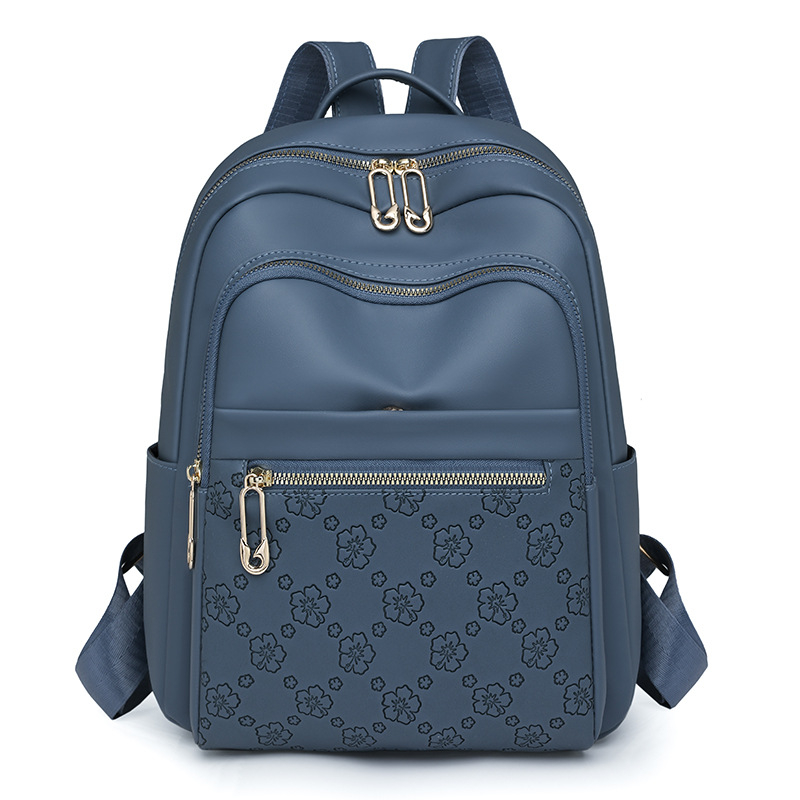 Női utazó hátizsák - PU bőr, dombornyomott mintázat, nagy kapacitás, cipzár, vízálló, 2025 tavasz