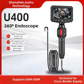 Endoskops ar iebūvētu displeju, 360° artikulējoša zonde automobiļu pārbaudēm, HD 2 MP kamera, IP67 ūdensizturīgs, darba garums 1000 mm, LED apgaismojums