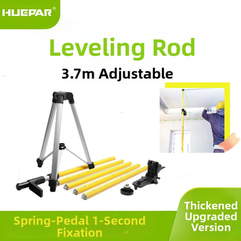 Инфрачервен нивелир с телескопичен алуминиев трипод LP-36, таванна опора за шпакловане и полагане на плочки, регулируема височина, 3.7 m работна дистанция