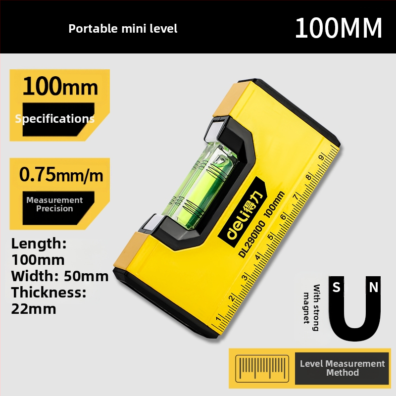 Магнитен нивелир с хоризонтална линейка, високопрецизен инструмент за дома