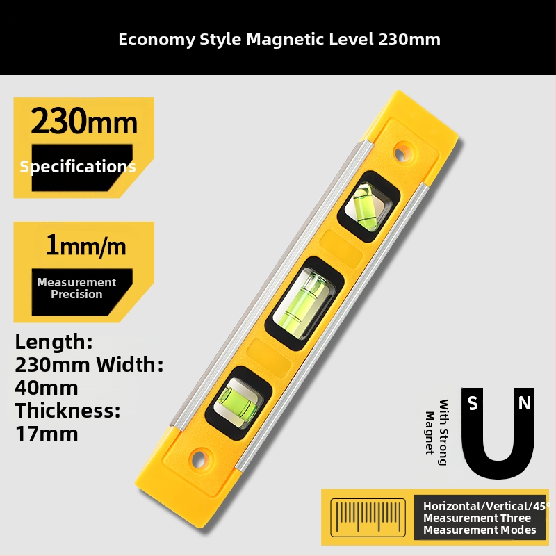 Магнитен нивелир с хоризонтална линейка, високопрецизен инструмент за дома