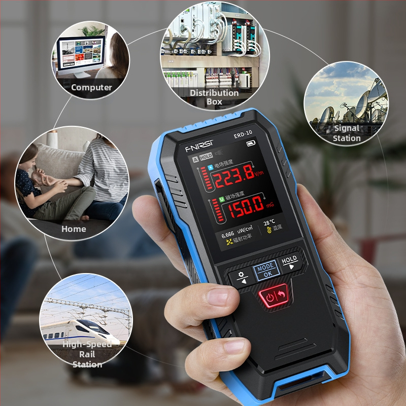 FNIRSI ERD-10 EMF детектор с персонална аларма за доза за домакински уреди